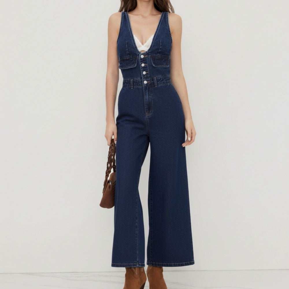 Cider Dark Blue Denim Overalls